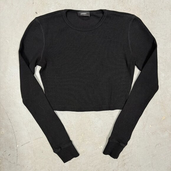 WARDROBE.NYC Cropped Sweatshirt Black Cotton Medium - Picture 2 of 7